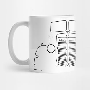 1940s vintage Bedford truck outline graphic (black) Mug